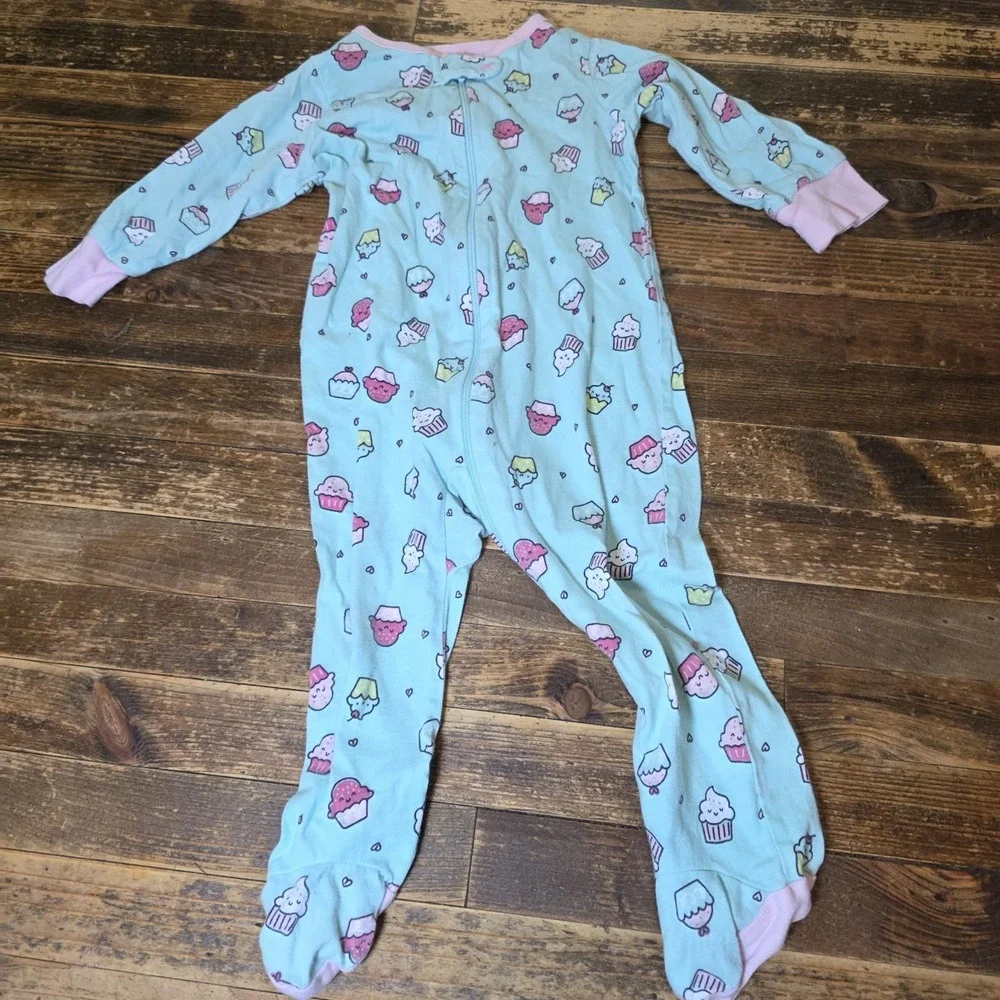 5 Baby Girl 6-9 months Footed Zip Up One Piece Sleeper Pajama Lot  Bundle Infant